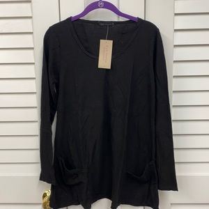NWT cutloose black long sleeve cotton slub tunic